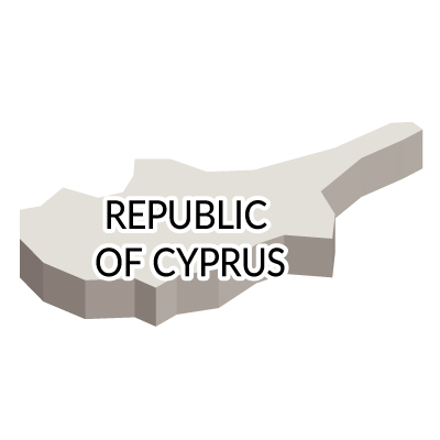 キプロス共和国無料フリーイラスト｜英語・立体(白)